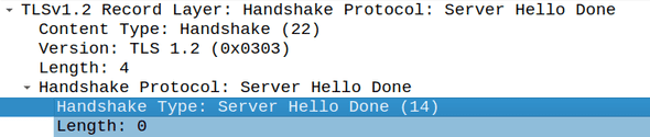 TLS server hello done